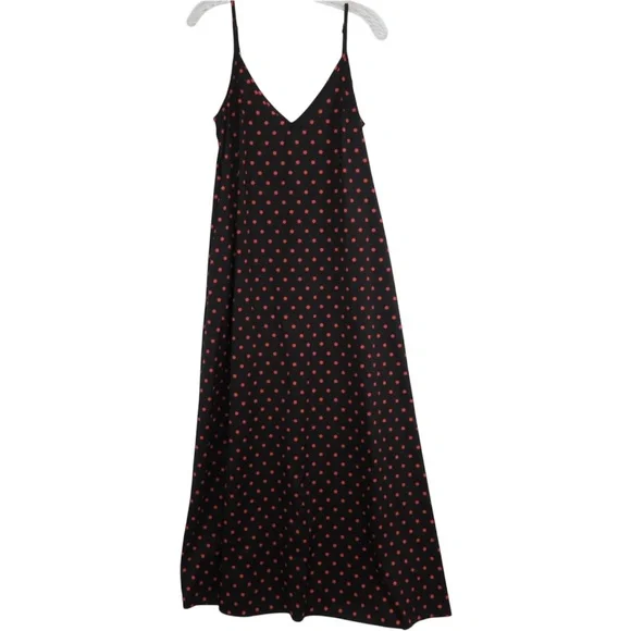 Zanzea Black Red Polkadot Boho Maxi Dresses Women's Size 6 Oversized/Relaxed Fit - Picture 2 of 11